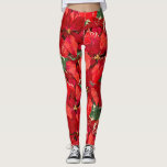 Leggings Noël rouge de poinsettia<br><div class="desc">Ces guêtres rouges et vertes de fête couvertes de poinsettias apporteront un certain esprit de Noël à votre garde-robe !</div>