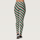 Leggings Noël rouge et vert rayé (Dos)