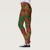 Leggings ~ Noël Rouge or et vert (Gauche)