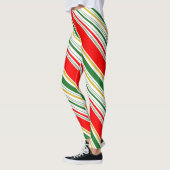 Leggings Noël Rouge Vert Or rayé (Gauche)