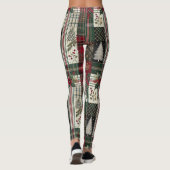 Leggings Noël Russe Plaid traditionnel Vert Motif (Dos)