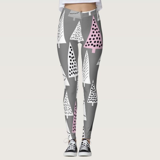 Leggings Noël simple : Motif d'arbre Abstrait (Devant)