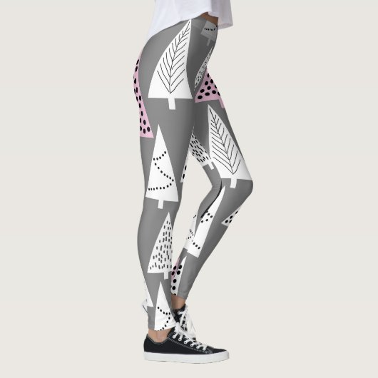 Leggings Noël simple : Motif d'arbre Abstrait (Droite)