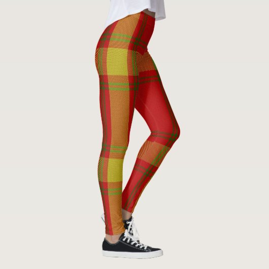 Leggings Noël Tartan jaune orange (Droite)