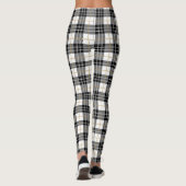 Leggings Noël Tartan Plaid Blanc, Noir & Or (Dos)