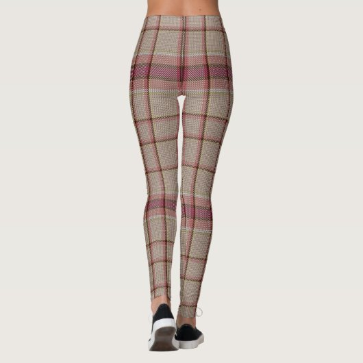 Leggings Noël Tartan rose (Dos)