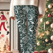 Leggings Noël Tourbillon Vert Foncé et Blanc