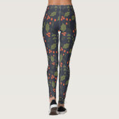 Leggings Noël Vacances Modernes Foliage Holly Green (Dos)