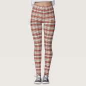 Leggings Noël Vacances Simple Russe Rouge Vert Plaid (Devant)