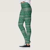 Leggings Noël Vert Argent Gris Vacances Moderne (Gauche)