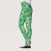 Leggings Noël Vert et Blanc Damas (Gauche)