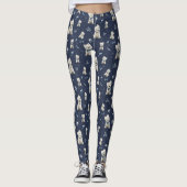 Leggings Noël Westie blanc (Devant)