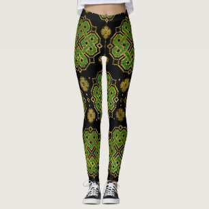 Leggings Noeud sans fin celtique - Shamrock à quatre feuill