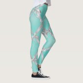 Leggings Nœuds Blancs Bleu Turquoise de Robe de Robin (Droite)