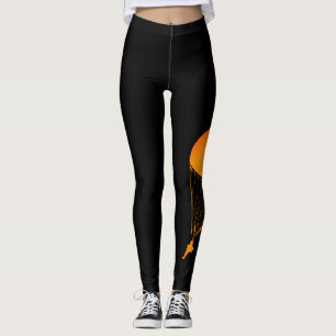 Leggings Noir aéroporté/orange de "Parachutiste" de guêt