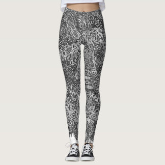 Leggings Noir antique de beauté un blanc