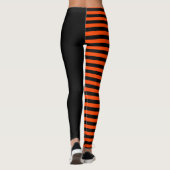Leggings Noir asymétrique et orange rayé (Dos)