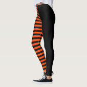 Leggings Noir asymétrique et orange rayé (Gauche)