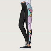 Leggings Noir aux couleurs pastel Géométrique Moderne Abstr (Gauche)