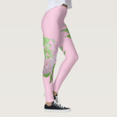 Leggings noir avec fleurs roses audacieuses motif floral (Droite)