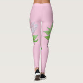 Leggings noir avec fleurs roses audacieuses motif floral (Dos)