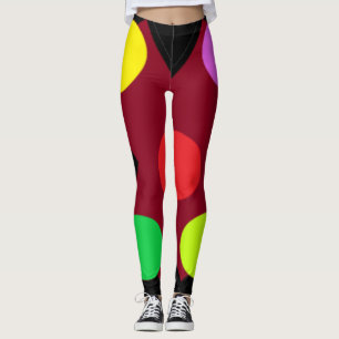 Leggings Noir avec grandes formes et couleurs