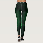 Leggings Noir avec Gris Éffrayant Rangée vert brillant (Dos)