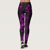 Leggings Noir avec Neon Violet Liquide Motif de fumée (Dos)