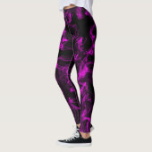 Leggings Noir avec Neon Violet Liquide Motif de fumée (Gauche)