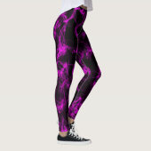 Leggings Noir avec Neon Violet Liquide Motif de fumée (Droite)