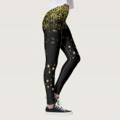 Leggings Noir avec pattes d'accentuation or (Droite)