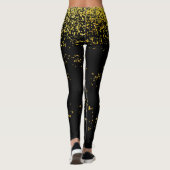 Leggings Noir avec pattes d'accentuation or (Dos)