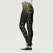 Leggings Noir avec pattes d'accentuation or (Gauche)