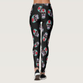 Leggings Noir avec pattes de crâne bleu (Dos)