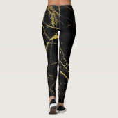 Leggings Noir avec pattes d'huile d'or (Dos)