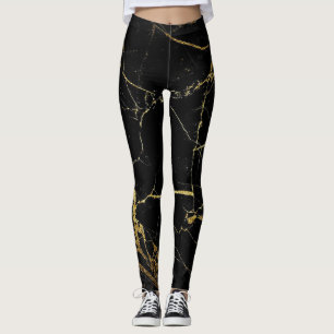 Leggings Noir avec pattes d'huile d'or