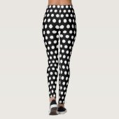 Leggings Noir avec pattes Motifs Pois blanches (Dos)