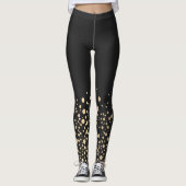 Leggings Noir avec points Confetti en or (Devant)