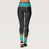 Leggings Noir avec Turquoise et or (Dos)