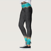Leggings Noir avec Turquoise et or (Gauche)