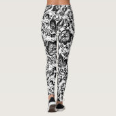 Leggings Noir & Blanc Baroque Floral Damas (Dos)