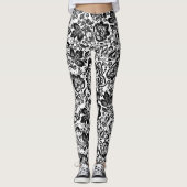 Leggings Noir & Blanc Baroque Floral Damas (Devant)