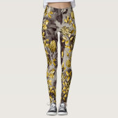 Leggings Noir Blanc Brown Tons Or Floral Toile (Devant)