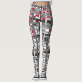Leggings noir, blanc et rouge (Devant)