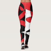 Leggings Noir, blanc et rouge elliptique (Dos)