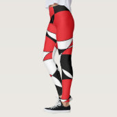 Leggings Noir, blanc et rouge elliptique (Gauche)