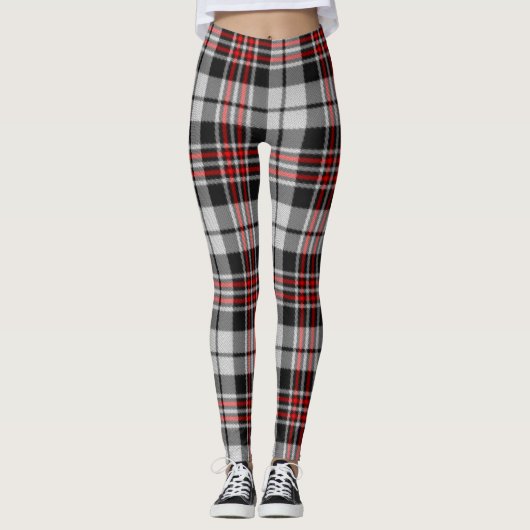 Leggings Noir blanc et rouge plu (Devant)