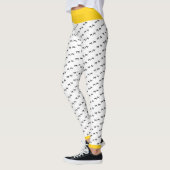 Leggings Noir & Blanc Fou Poulet Pied Imprimés Pop Jaune (Gauche)