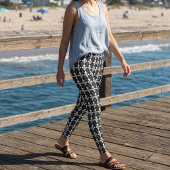 Leggings Noir & Blanc Gothique Fleur-de-Lis
