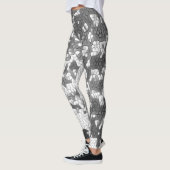 Leggings Noir blanc gris gris Motif unique (Gauche)